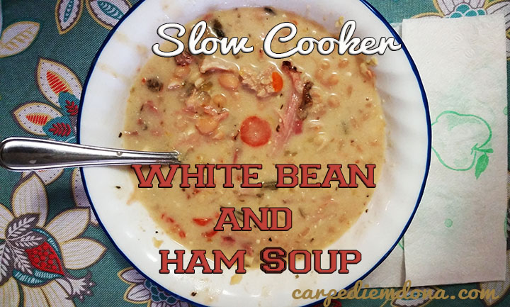 slow cooker white bean and ham soup
